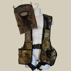 Hunter Safety System Treestalker Safety Harness  Mesh Face Mask Camo Pattern EUC